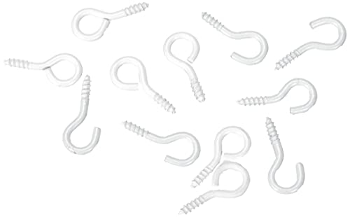 SPIROTRINGLES (Tringle à Ressort) | | 10 Pitons-Crochets Acier | Blanc Cover