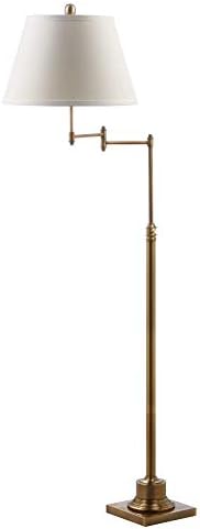 SAFAVIEH Lighting - Ingram Adjustable Swing Arm Floor Lamp, Brass...