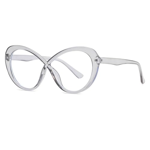 Gafas para computadora de oficina LVTFCO con montura óptica gris de gran tamaño