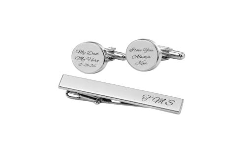 Set de Mancuernillas Ovaladas y Clips de Corbata Personalizados miniatura 4