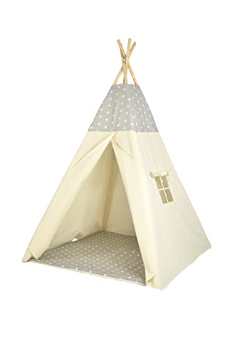 Tipoo - Shapra Krzysztof Kozioł tip (47) nen kindertent met 3 kussenmatrassen, stabiele tent voor een meisje en een meisje voor thuis en in de tuin,Beige - Afbeelding 5