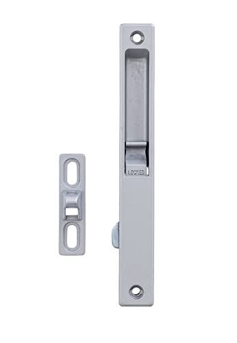 Image of Metal Body Concealed Handel-Cum-Latch for Aluminium Sliding Door & Windows Lock Set of 1 Pair (Silver)