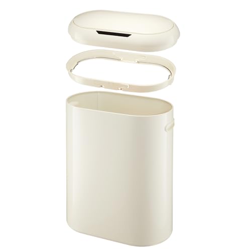Bote de basura automático GarveeHome 13 gal Blanco crema miniatura 2