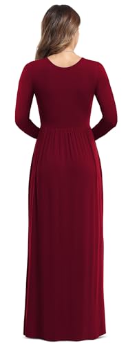 Image of VIISHOW Women's Long Sleeve Loose Plain Maxi Dresses Casual Long Dresses with Pockets