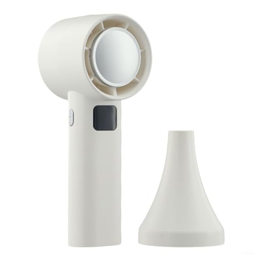 Hosrivae Ventilador turbo portátil USB-C recargable con batería de 3000 mAh, control continuo y viento de 9 m/s, tiempo de funcionamiento de 2 a 10 horas, ventilador de mano sin aspas, oficina, viajes
