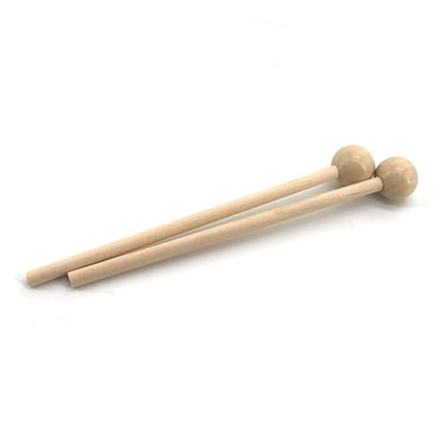 Mikinona 2 pares de baquetas de madera con mango redondo para instrumentos de percusión, agarre cómodo para práctica diaria miniatura 4