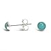Kathy Bankston Handmade Amazonite Stud Earrings for Women and Girls, 4mm Round Bezel 925 Sterling Silver