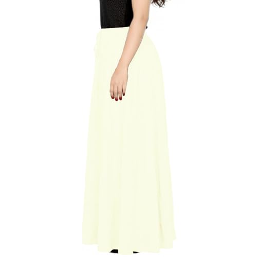 Image of Sttoffa Women Solid Color Maxi Plain Cotton Full Length White Skirt 40 inch Long Cotton Long Skirt