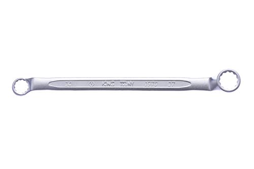 KING TONY 19701417 Alloy Steel 75 Degrees Deep Ring Offset Wrench, 14 mm x 17 mm Size, 260 mm Length, Pack of 6 - Image 3