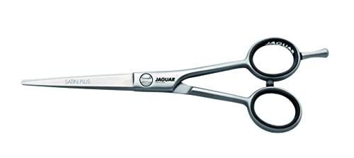 Jaguar Shears White Line Satin Plus 5.5 Inch Professional Steel Hair Cutting & Trimming Scissors for Salon Stylists, Beauticians, Hairdressers and Barbers, Classic Design, Made in Germany