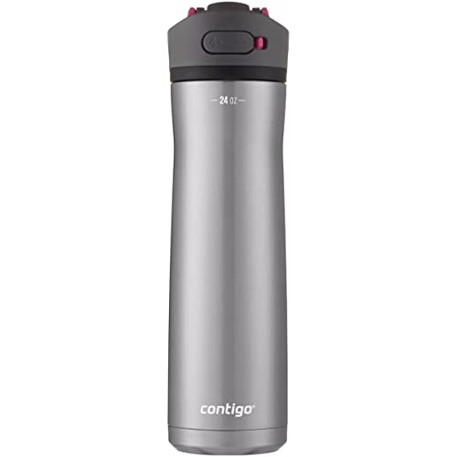 Image of Contigo Ashland Chill 2.0, 24oz., Stainless Steel Water Bottle with AUTOSPOUT Lid, Steel /Dragonfruit