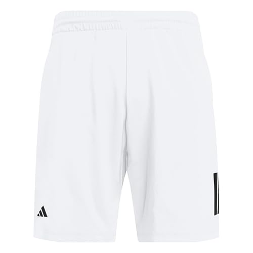 adidas Uomo Club Tennis Climacool 3-Stripes Shorts, White, M 7 Inch