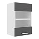 VCM Küchenschrank hängend | Maße ca. H. 60 x B. 40 x T. 31 cm | Hängeschrank mit Zwei Fächern | Küchenschrank mit Glas | Küchenmöbel - Esilo