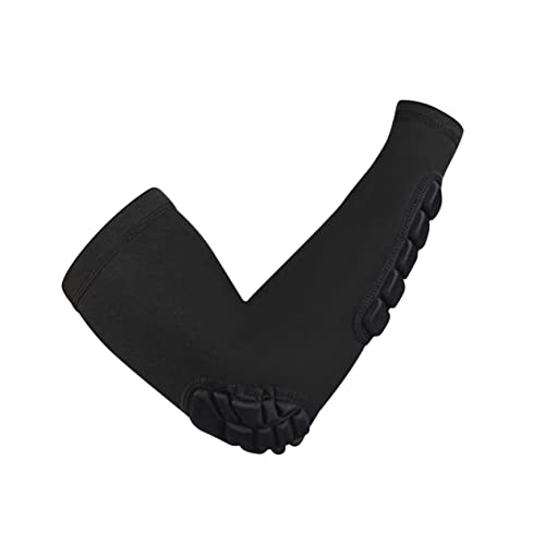 GOOHOCHY 1Pc Sports Compression Elbow Sleeve Elastic Collision Arm Protector for Basketball Football Outdoor Activities Comfortable Breathable Design Fits Weight Black