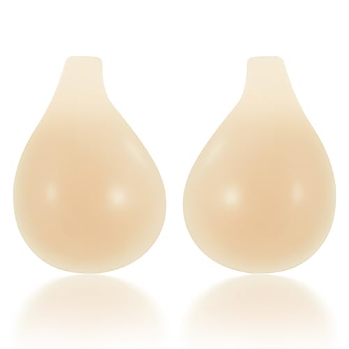 Salorking Adhesive Bra, Sticky Bra Nippless Covers Push Up (D Cup) Nude