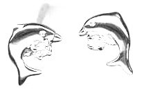 STERLING SILVER DOLPHIN W/ CZ MINI-POST EARRINGS