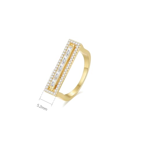 14K Gold Moissanite Ring for Women, Hip Hop Emerald Cut with Halo, Bold Statement for Engagement and Birthday2