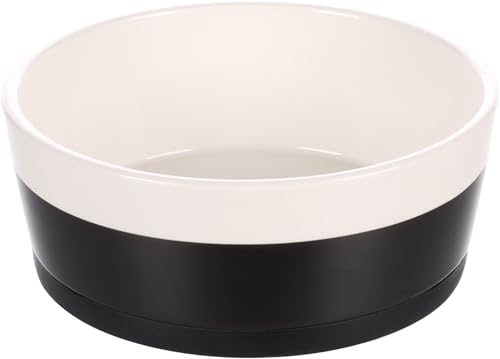 Personalisierter Duke Keramik-Futternapf 1130 ml (L) Schwarz-Weiß – rutschfest, leicht und hygienisch – Futter- und Wassernapf für mittelgroße und große Hunde – personalisiert mit Namen – Petslino