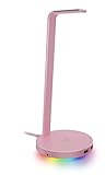 Razer Base Station V2 Chroma: Chroma RGB Lighting - Non-Slip Rubber Base - Designed for Gaming Headsets - Quartz Pink