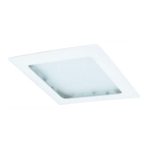 ELCO Lighting 8' Square Trim with Prismatic Glass Lens, Recessed Ceiling Light Cover, 42W, E26 Base...