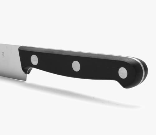 Miniatura 4 de Arcos Cuchillo Chef Acero Inoxidable. Cuchillo Cocina Para Cortar Y Pelar Alimentos Pequeños. Mango Ergonómico Polioximetileno Y Hoja 120 Mm. Serie Universal. Color Negro.