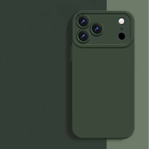 Coque silicone liquide iPhone 17 Pro vert foncé antichoc