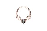 PIERCINGLINE Piercing de acero quirúrgico, anillo segmento Clicker Murciélago – oro rosa, negro, dorado, plateado, nicht zutreffend, acero quirúrgico, Cristal