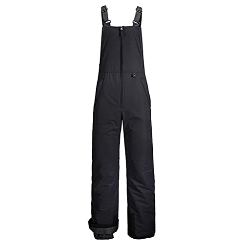 Monos con Aislamiento a Prueba de Viento - Babero de Esquí Aislado para Mujer Baberos de Nieve Monos Pantalones de Esquí Térmicos Gruesos a Prueba de Viento para Invierno Pantalones de(M-negro) Cover