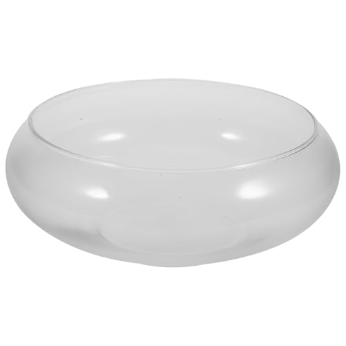 Jarrón Transparente para Peces, Cuenco de Burbujas de Vidrio, Maceta Redonda Profunda, terrario, Cuenco de Lirio de Agua, jarrón de Boca Ancha, Maceta hidropónica de Cristal, Cuenco de