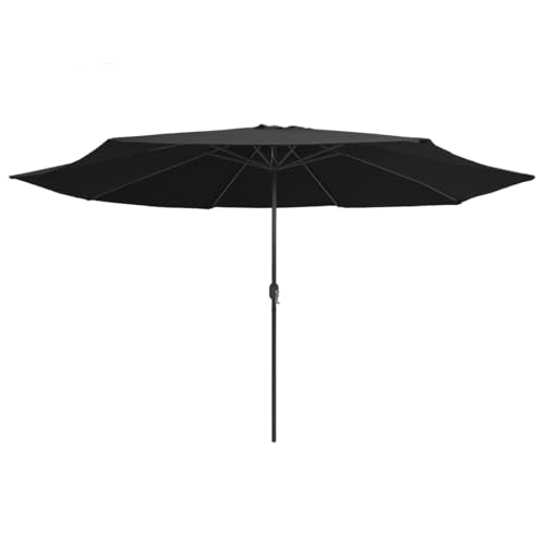 Grand parasol extérieur blanc sable 390 cm de qualité durable avec mât métallique