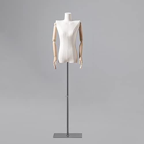 Rozhuhro Female Dress Form Mannequin Torso, Adjustable Height, Manikin Body Model with Metal Base,Detachable Arms & Head, for Clothing Dress Jewelry Display Sewing,gold square plate,C