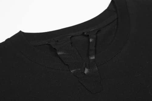 Big V T-Shirt V Letter Print Tee Shirt For Men And Women Cotton Short Sleeve Shirt (Small,Black7,Small) #TOP3