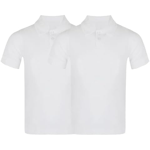 KHIM 2 Pack White Unisex Polo Shirts Cover