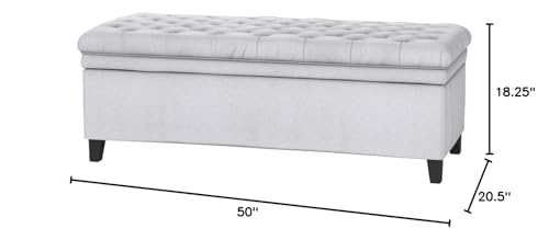 Christopher Knight Home Juliana Fabric Storage Ottoman, Light Gray