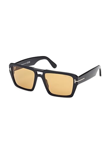 Image of Tom Ford Redford Sunglasses in Shiny Black /Brown