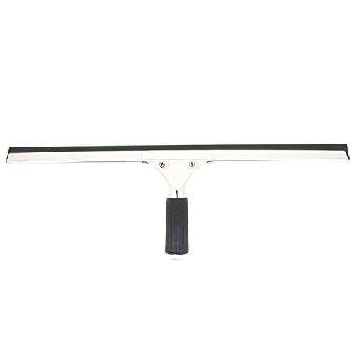 Tradineur - Limpiacristales profesional de acero inoxidable 35 cm. Rasqueta limpiar cristales, limpiador ventanas, cepillo rascador, hogar