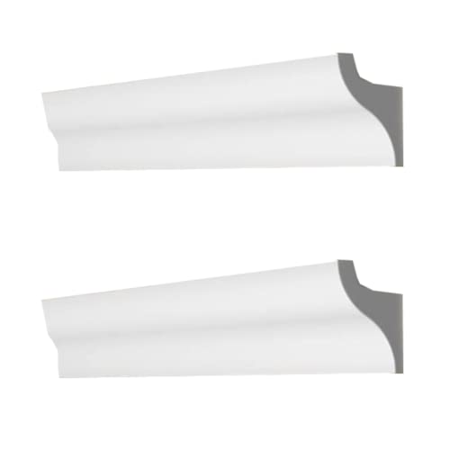 Profilo Angolare Listelli in Duropolimero - Velette per led per Strisce Strip Led da Soffitto - Veletta Led Soffitto - Verniciabile per Illuminazione Soffusa Greche Decorative (2 Pezzi, 100x4x5cm)
