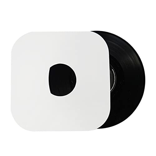 sdroceRyaM 10 Inches Vinyl Record Inner Paper Sleeves - 100g Anti-Static White Kraft Paper Acid Free...