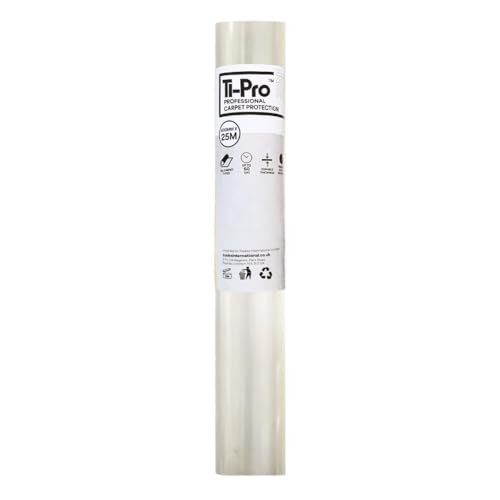 TI-Pro Clear Self-Adhesive Carpet Protector Film Roll 600mm x 25m - DIY Heavy Duty Waterproof Floor Protection | (1 Pack)