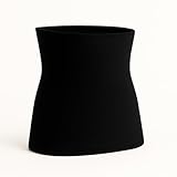 eMMe SQUARE - Fascia Lombare Termica in MISTO LANA, Supporto Schiena e Addome, Pancera Elastica Unisex, Made in Italy, Taglia M-NERO, Effetto Termico per Dolori Muscolari (Nero, M)