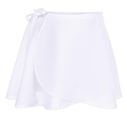 Soudittur Ballet Wrap Skirts Chiffon Dance Skirt For Toddler/Girls/Women (White, Small) #TOP28