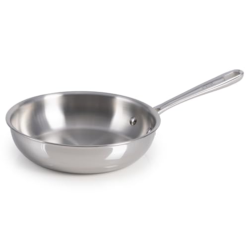 Image of T-Fal Pro Tri-Ply Stainless Steel Fry Pan, 8 Inch, Induction Compatible, Oven Safe 500F, Fast & Even Heat, Professional Quality & Durability, Frying Pan, Skillet, Cookware, Silver