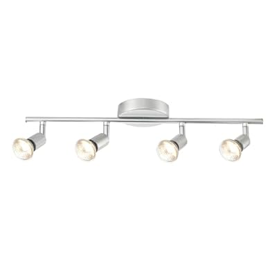 Globe Electric 58932 Payton Collection 4 Bar Track Light, Matte Silver, Bulb Not Included