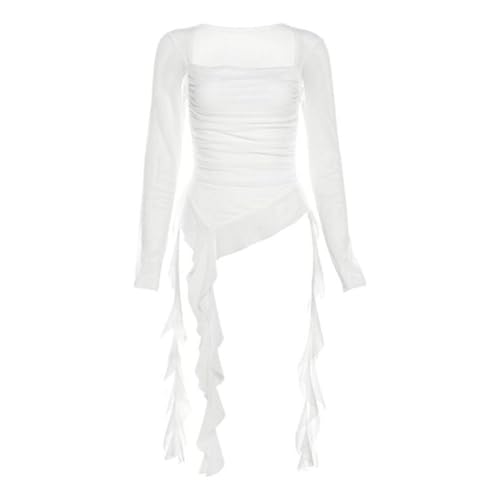 Image of ATORSE Women'S Y2K Long Sleeve T Shirt Classic Streetwear For Wedding Dating Gothic S White