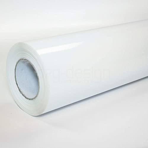 o7g-design Folie Weiß Hochglanz Türfolie Klebefolie Weiß Hochglanz Möbelfolie Dekofolie Küchenfolie Schrankfolie Tischfolie BLASENFREI bekleben | Weiß Hochglanz 2,1m x 1,02m breite (5,66EUR/m²) Cover