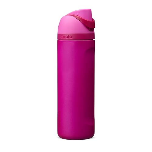 Owala FreeSip Insulated Stainless Steel Water Bottle with Straw, BPA-Free Sports Water Bottle, Great for Travel, 24 Oz, Read My Lips