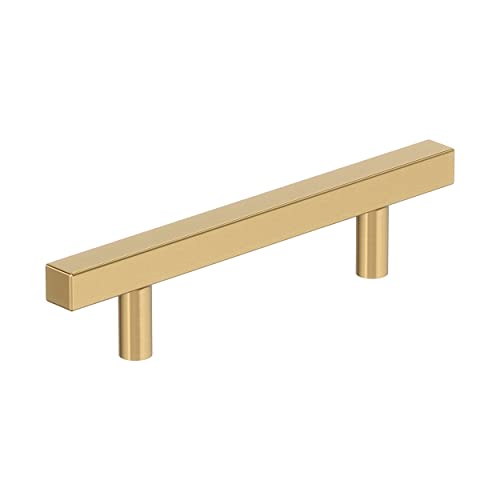 Image of Amerock 10 Pack 3-3 /4 inch Bar Pulls Square Champagne Bronze Drawer Pull | 3-3 /4 inch (96mm) Center-to-Center Mounting Distance and 6-1 /16 inches Overall Length, Durable Zinc Cabinet Hardware
