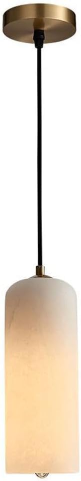 Lustre en marbre blanc pour îlot de cuisine et salon contemporain