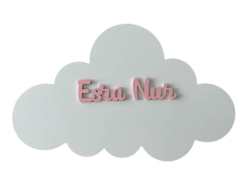 Custom Cloud Shaped Wall Light – Baby Name Night Lamp