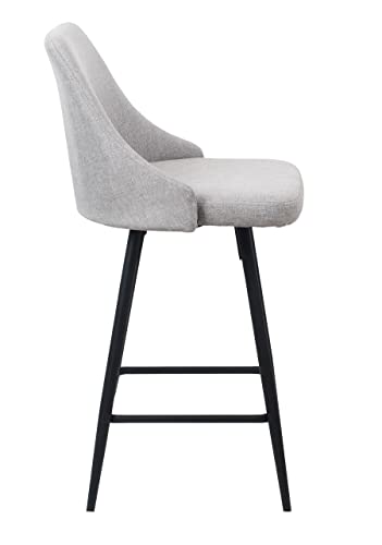 Btexpert Premium Upholstered Dining High Back Bar Chairs, Set Of 4 Pack Polyester, 17.75" W X 15.7" D, Gray Fabric 25" Stool - 4 Pack #TOP7